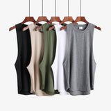 New Fitness clothing blank sleeveless mens