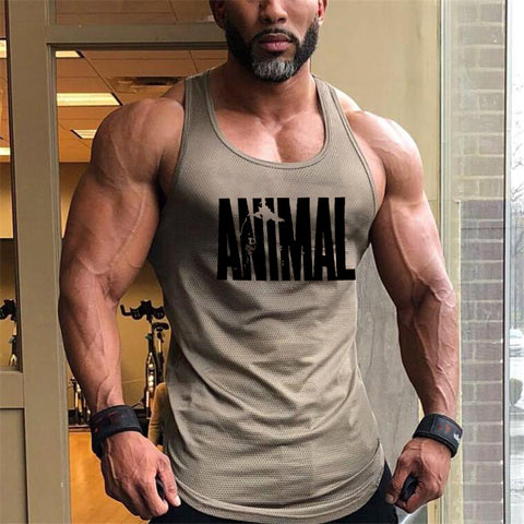 Brand Animal Fitness Tank Top Men Bodybuilding