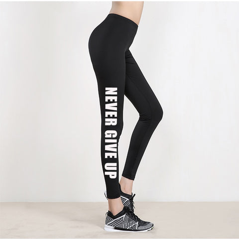 Leggings NEVER GIVE UP printing