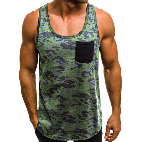 Men tank top Fitness Muscle Camouflage