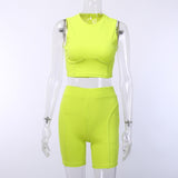 Neon Green Two Piece Set Tracksuit Women