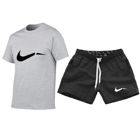 2019 Summer Men's Two-piece T-shirt + Shorts Suit Leisure Sportswear